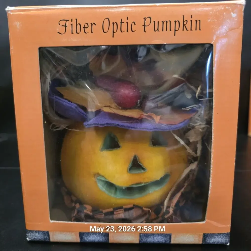 3pc Fiber Optic Halloween Pumpkin Black Cat 8